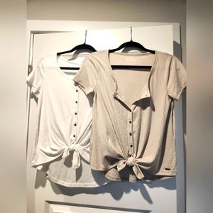 Hollister Button Easy Tees (pair)